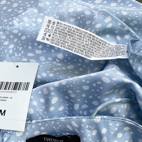 Forever 21 Dress Slip Midi Light Blue White Polka Dots NWT (M) - Picture 5 of 7
